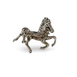 Unbranded Vintage Horse Mustang Pin Unisex OS Silver‎ Brown Equestrian Brooch